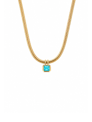 Turquoise Bezel Square Pendant