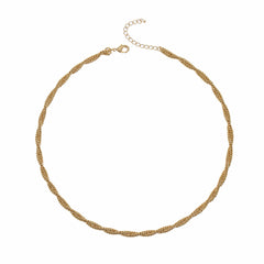 Gold Crossing Twisted Chain necklace on a white background.