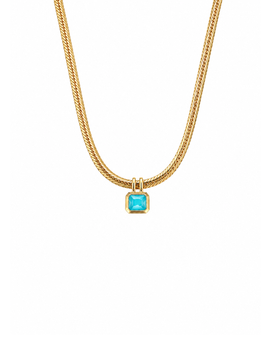 Turquoise Bezel Square Pendant