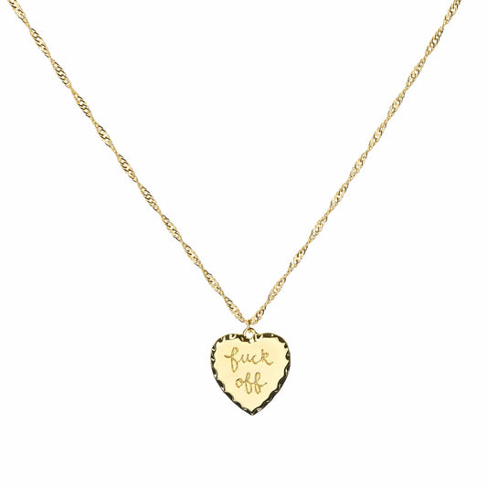 Fuck off scripted necklace 