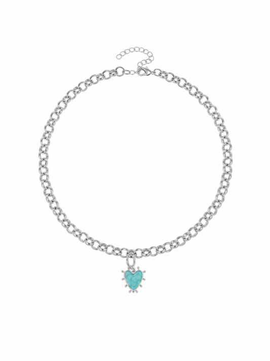 The Turquoise Heart in Silver